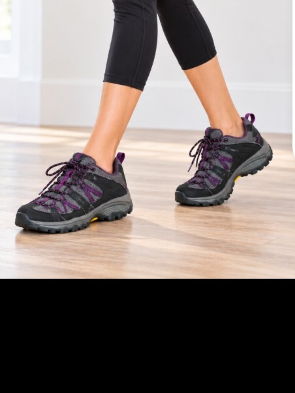 Merrell Women's Gray and Purple Lace-Up Athletic Sneakers Water Proof 8.5